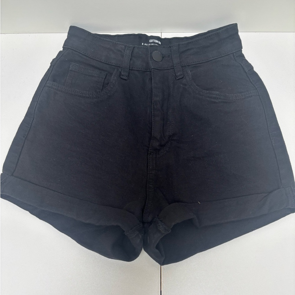 Cotton On Midnight Black Jean Shorts Size 2 Western Festival Summer